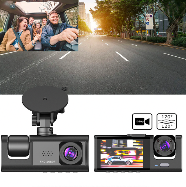 Câmera Veicular Dupla 360° com Visão Noturna Multi Drive