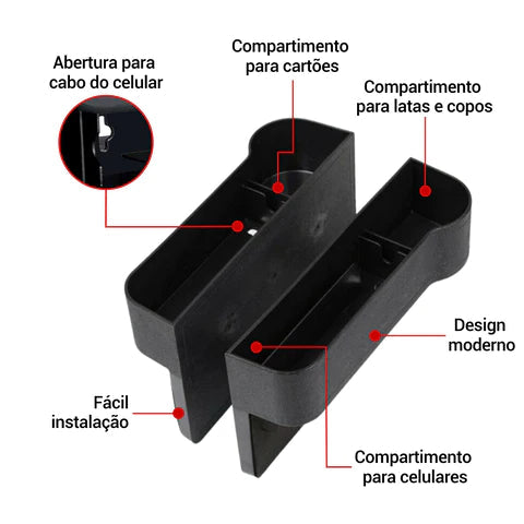 Organizador Veicular de Assento com Porta-Copos