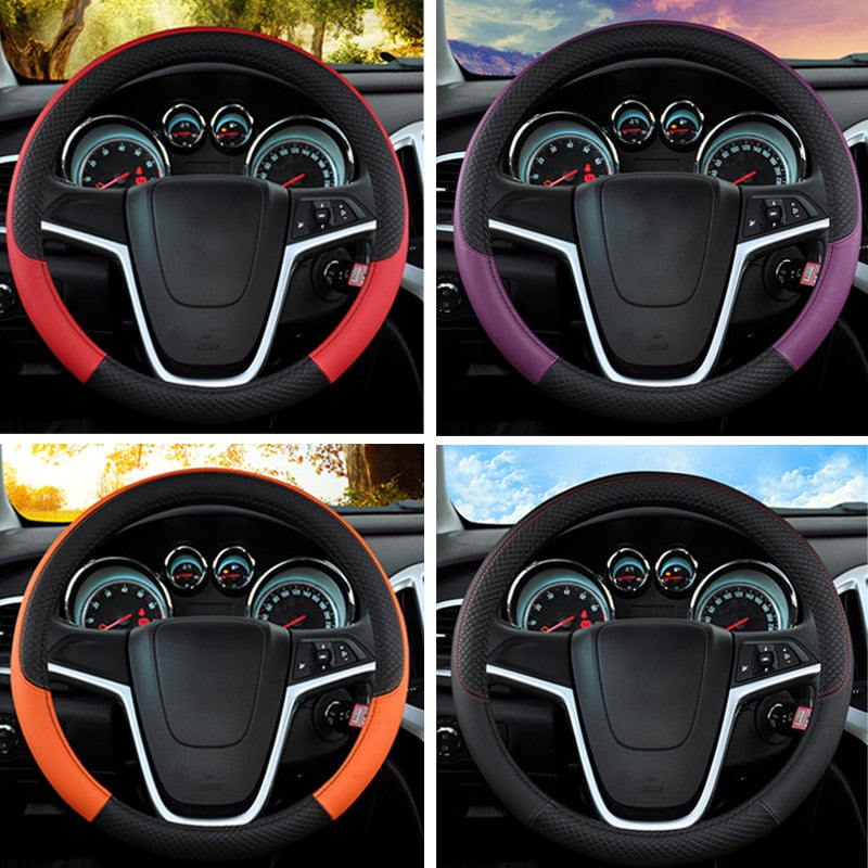 Capa de Volante Bicolor em Couro PU Antiderrapante