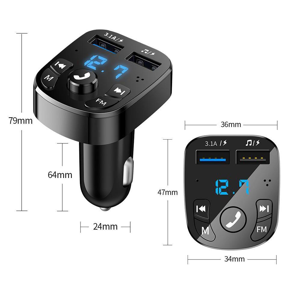 Adaptador Bluetooth Veicular com Carregador USB Duplo